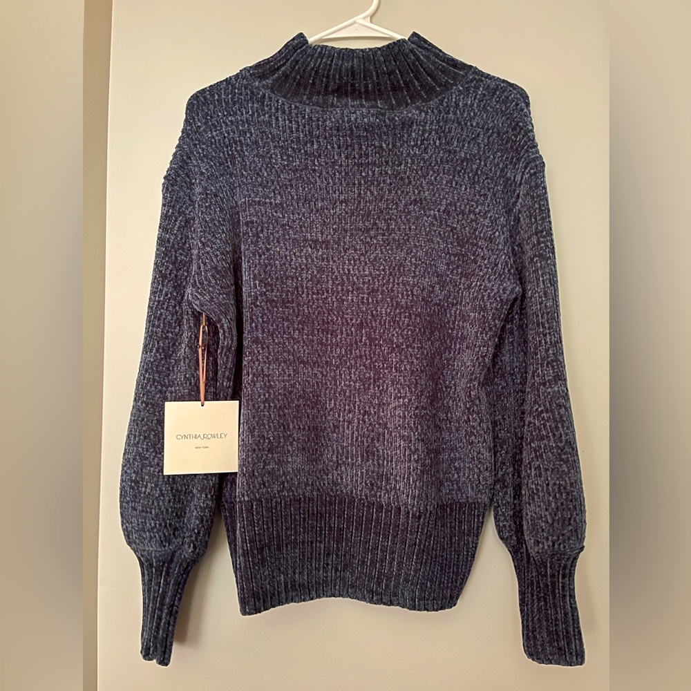 Cynthia Rowley New York Woman Grayish blue Soft Plush Feel Dress Sweater